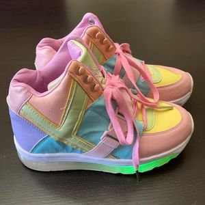 YRU rainbow light up sneakers - no blemishes